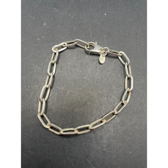 Dyadema Italy Sterling Silver 925 Paper Clip Linked Chain Bracelet 6.75 inch 4g - Picture 1 of 6